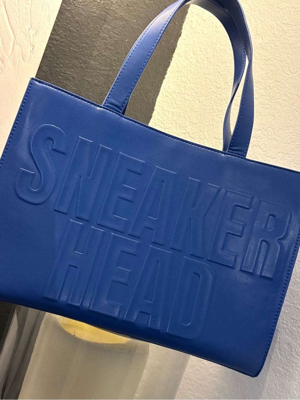 Sneakerhead Embossed Blue Tote Bag